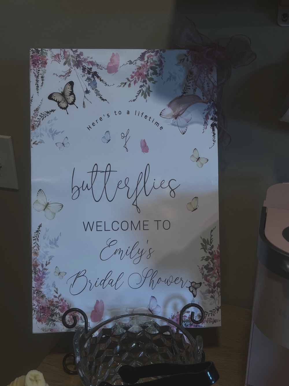 Butterflies Bridal Shower Welcome Sign